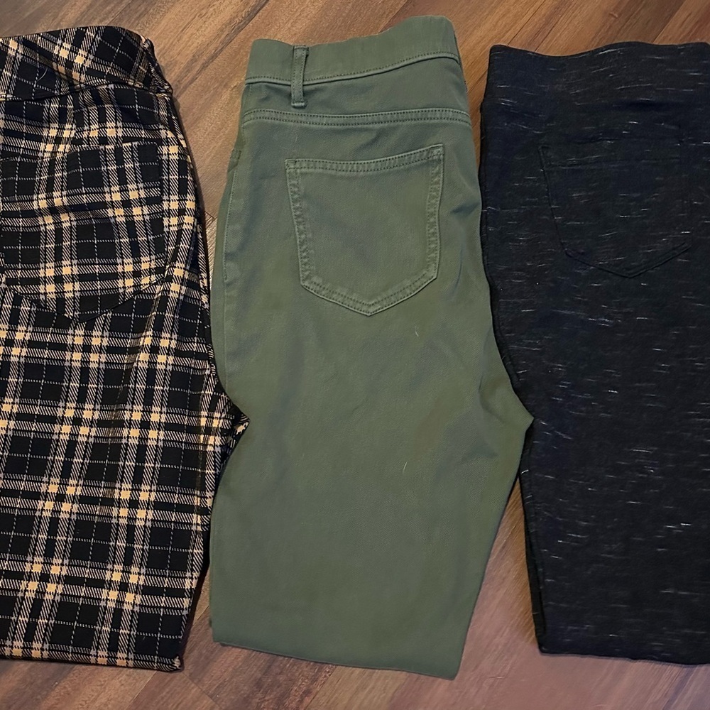 Lot of 3 Business Casual Pants with Pockets Size L 12-14